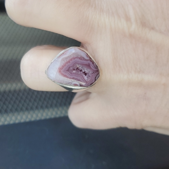 New Men's Solar Quartz Agate 925 Silver Ring. - Picture 11 of 16